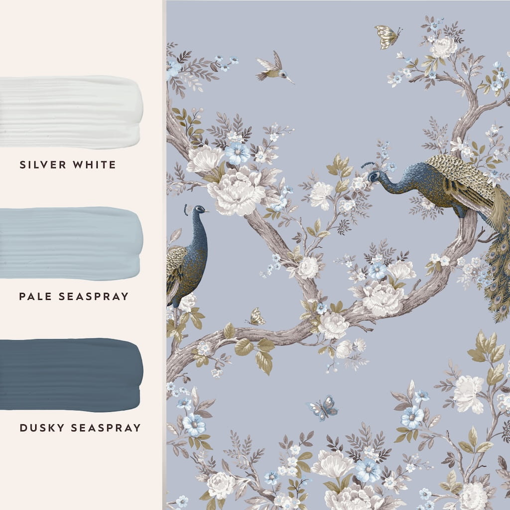 - Laura Ashley Belvedere Pale Seaspray Mural - 115277 - Decor Warehouse
