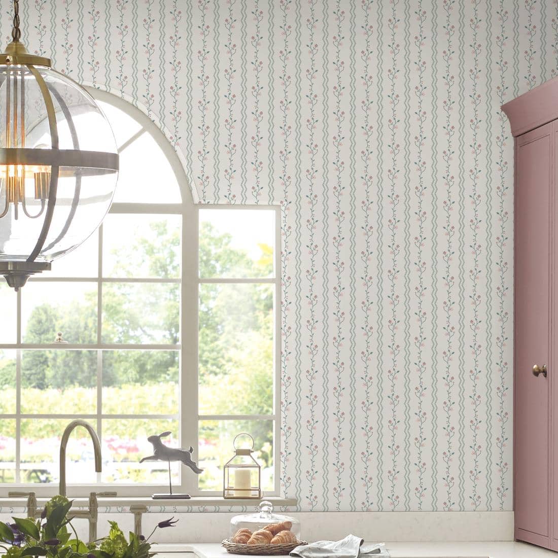 - Laura Ashley Blencow Stripe Duck Egg Wallpaper - 122748 - Decor Warehouse