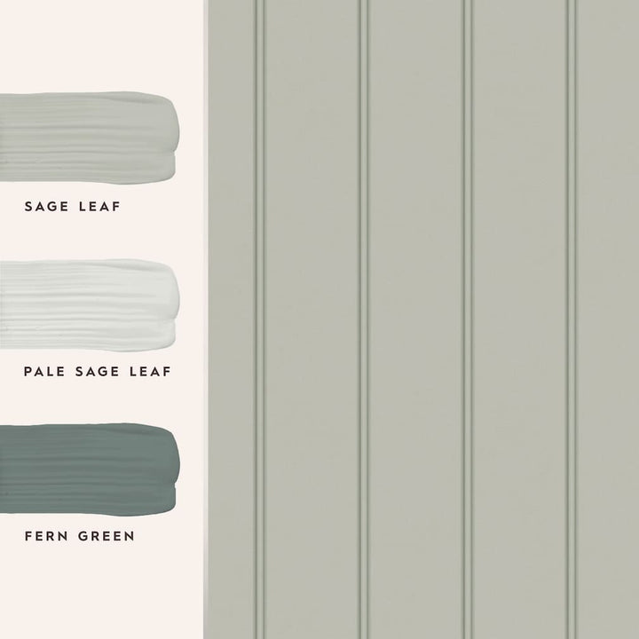 Laura Ashley Chalford Wood Panelling Sage Wallpaper - 122757