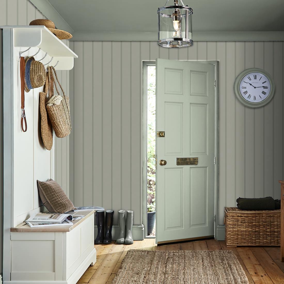 - Laura Ashley Chalford Wood Panelling Sage Wallpaper - 122757 - Decor Warehouse