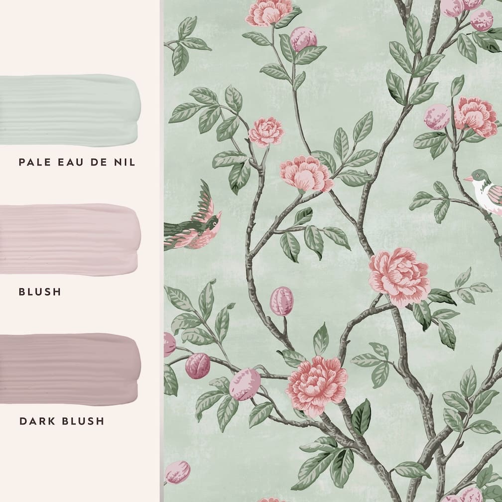 Laura Ashley Eglantine Eau De Nil Wallpaper - 113371