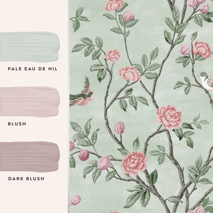 Laura Ashley Eglantine Eau De Nil Wallpaper - 113371