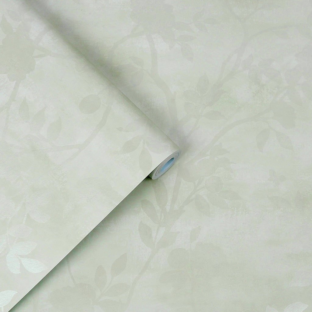 - Laura Ashley Eglantine Silhouette Eau De Nil Wallpaper - 113373 - Decor Warehouse