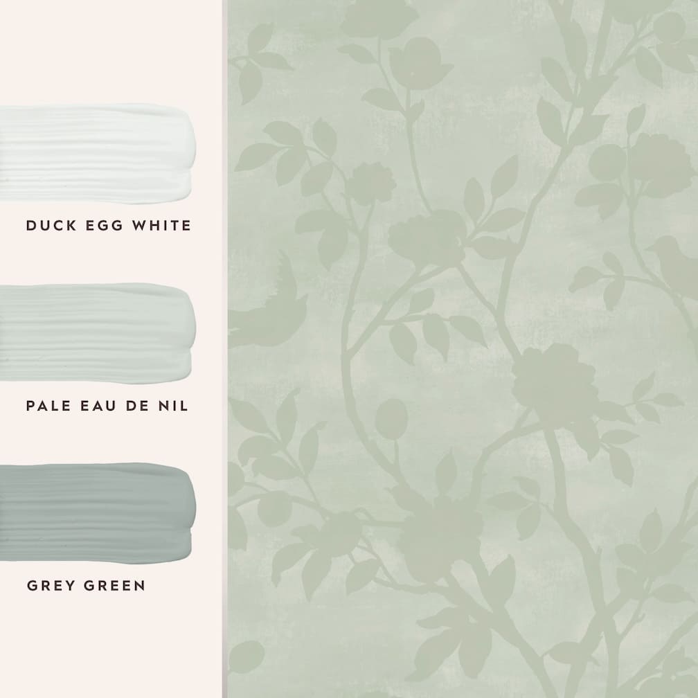 Laura Ashley Eglantine Silhouette Eau De Nil Wallpaper - 113373