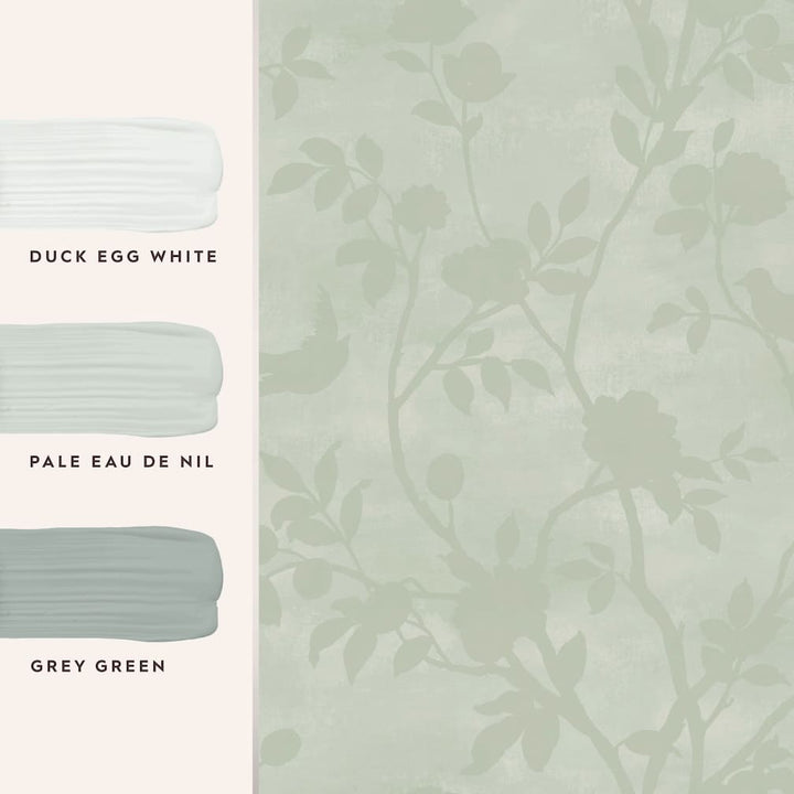 Laura Ashley Eglantine Silhouette Eau De Nil Wallpaper - 113373