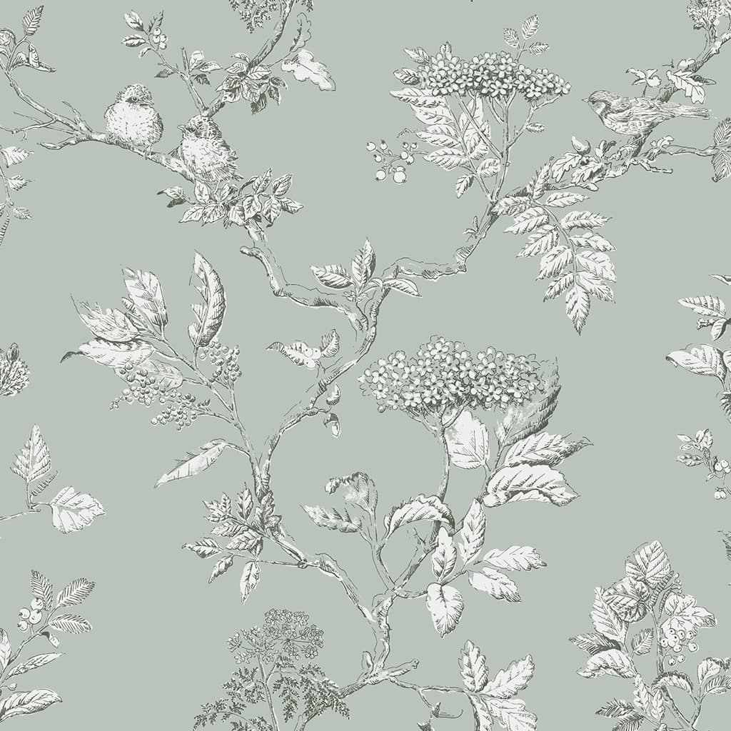 - Laura Ashley Elderwood Duck Egg Wallpaper - 113345 - Decor Warehouse