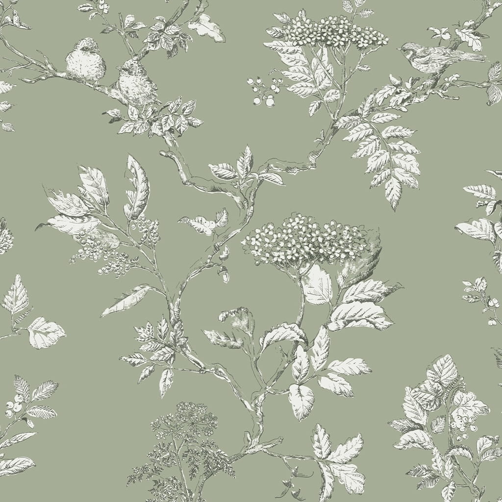 - Laura Ashley Elderwood Sage Wallpaper - 113348 - Decor Warehouse