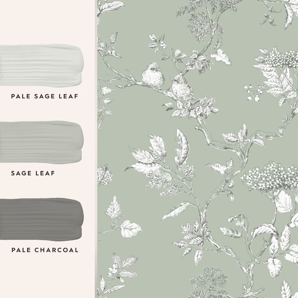 Laura Ashley Elderwood Sage Wallpaper - 113348