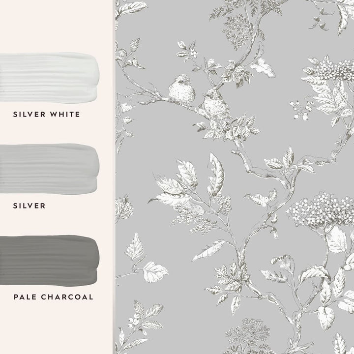Laura Ashley Elderwood Steel Wallpaper - 113347