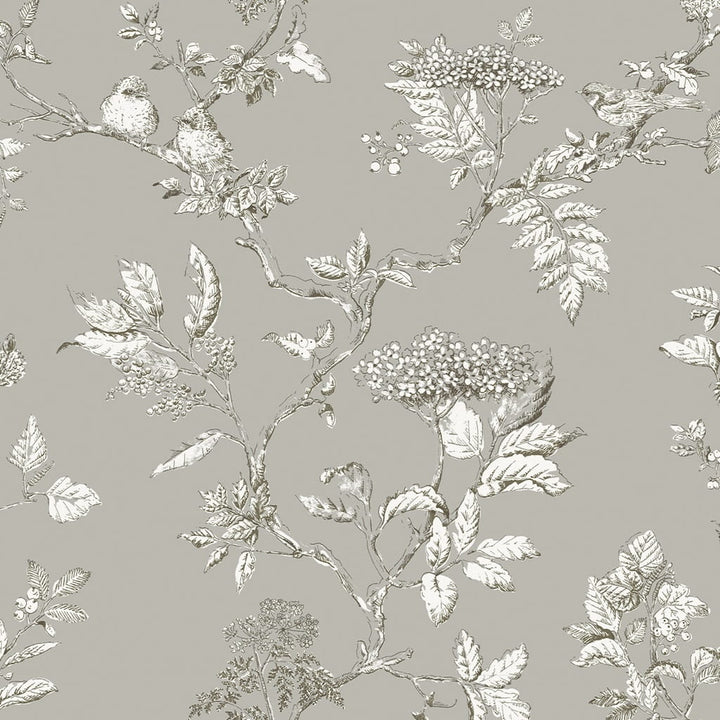 - Laura Ashley Elderwood Steel Wallpaper - 113347 - Decor Warehouse
