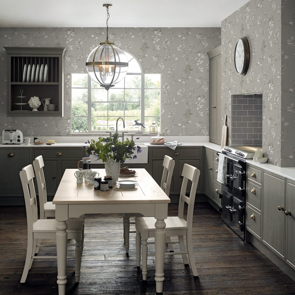 - Laura Ashley Elderwood Steel Wallpaper - 113347 - Decor Warehouse