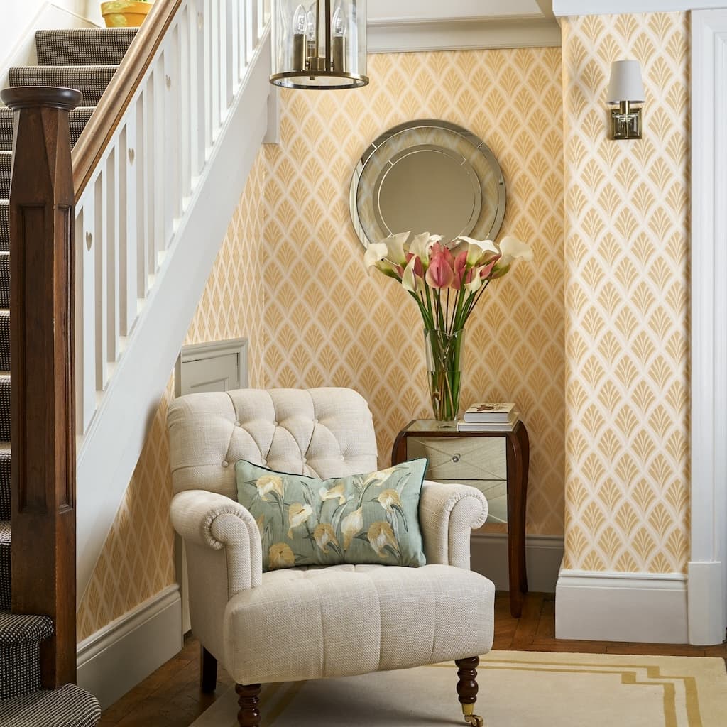 - Laura Ashley Florin Gold Wallpaper - 113375 - Decor Warehouse