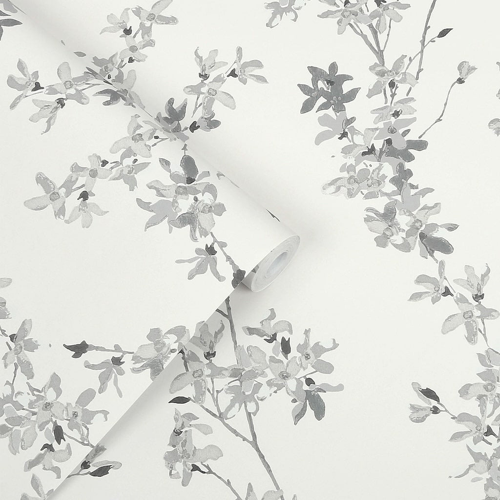 - Laura Ashley Forstyhia Steel Wallpaper - 113349 - Decor Warehouse