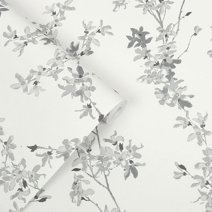 - Laura Ashley Forstyhia Steel Wallpaper - 113349 - Decor Warehouse