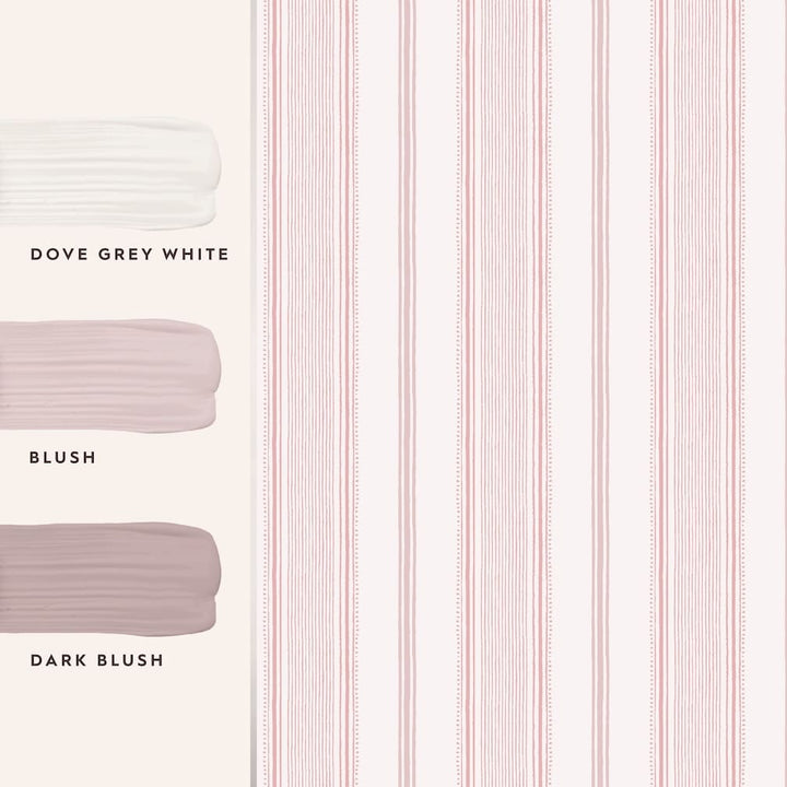 Laura Ashley Heacham Stripe Blush Wallpaper - 115270