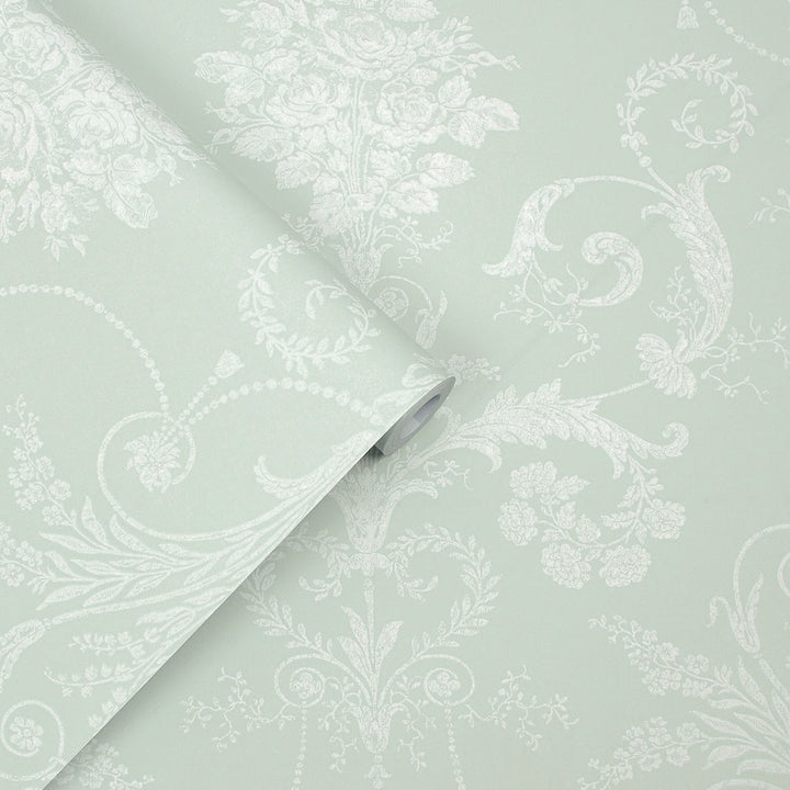 - Laura Ashley Josette Duck Egg Wallpaper - 113380 - Decor Warehouse