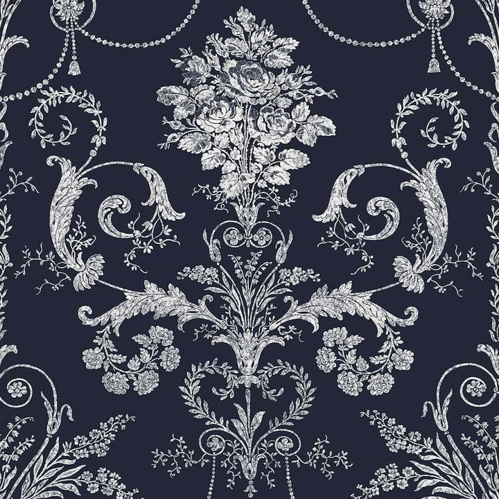 - Laura Ashley Josette Midnight Wallpaper - 113386 - Decor Warehouse