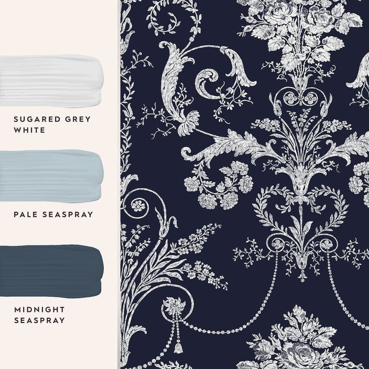 Laura Ashley Josette Midnight Wallpaper - 113386