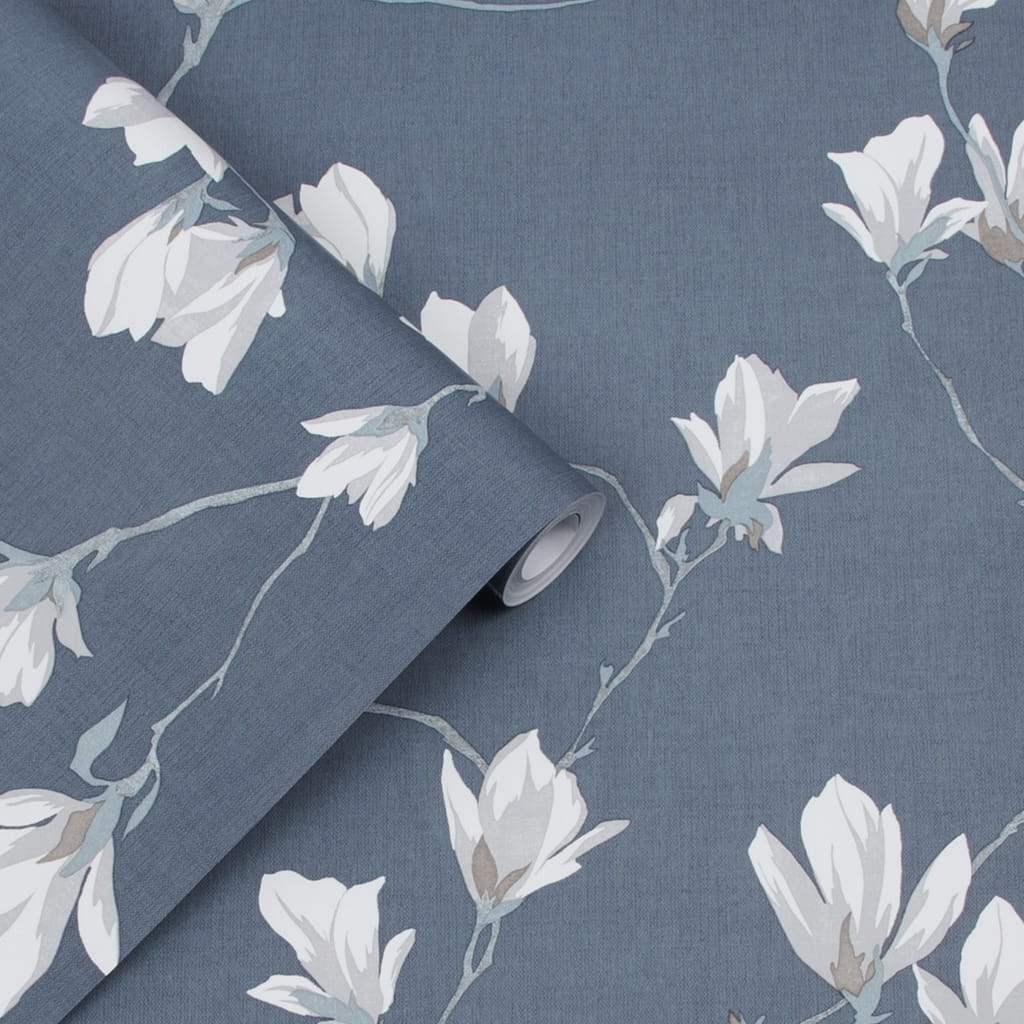 - Laura Ashley Magnolia Grove Dusky Seaspray Wallpaper - 113355 - Decor Warehouse