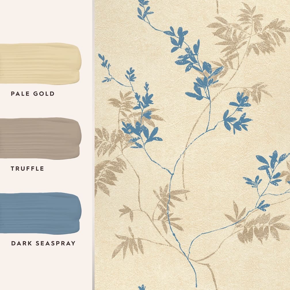 Laura Ashley Mari Gold Wallpaper - 119841