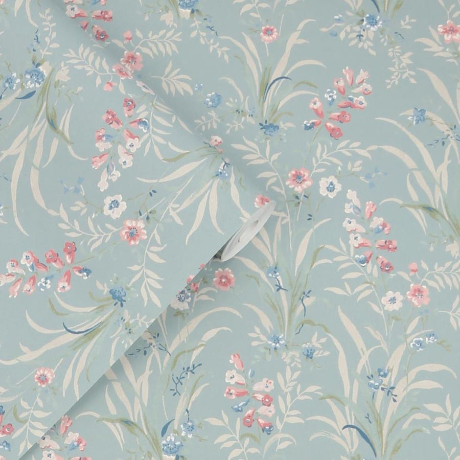 - Laura Ashley Mosedale Posy Duck Egg Wallpaper - 122751 - Decor Warehouse