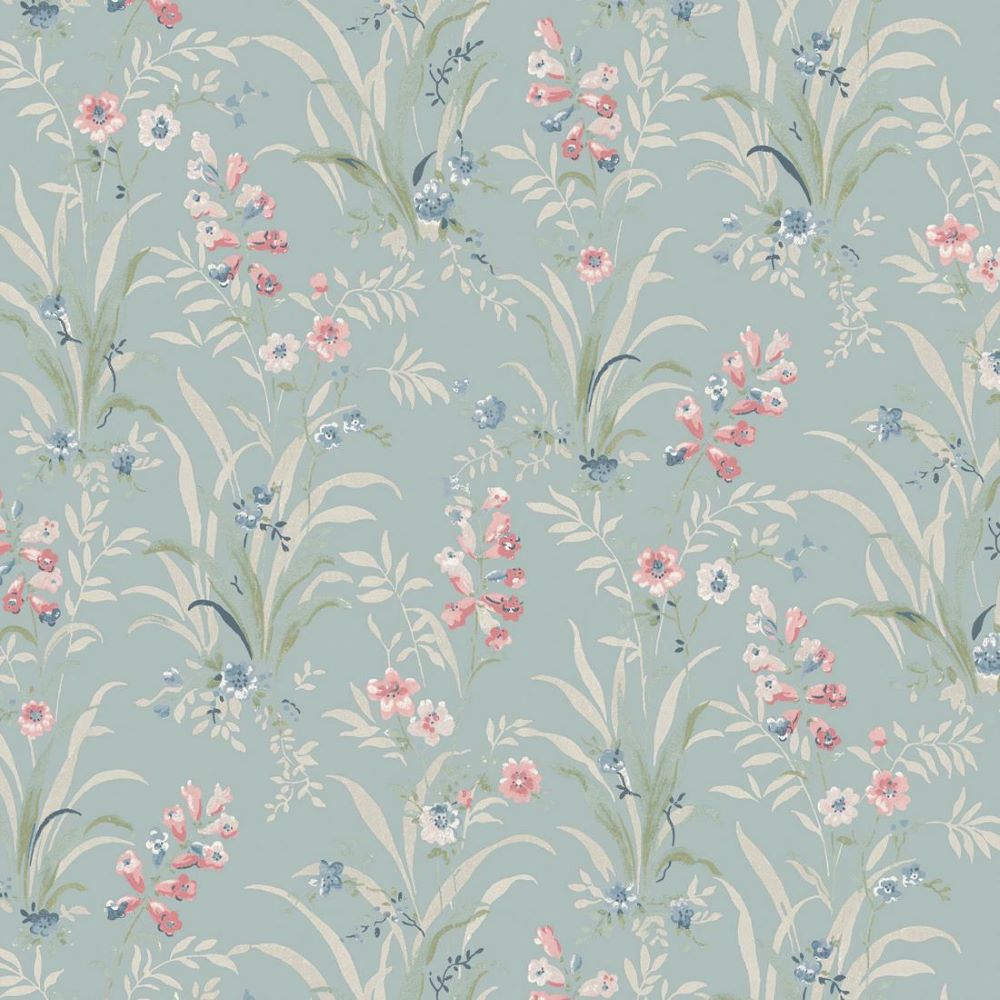 - Laura Ashley Mosedale Posy Duck Egg Wallpaper - 122751 - Decor Warehouse