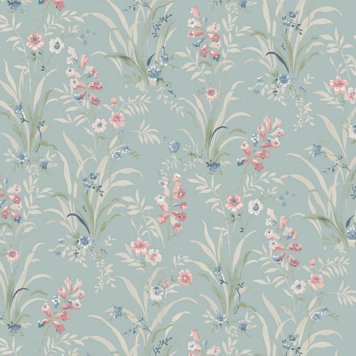 - Laura Ashley Mosedale Posy Duck Egg Wallpaper - 122751 - Decor Warehouse