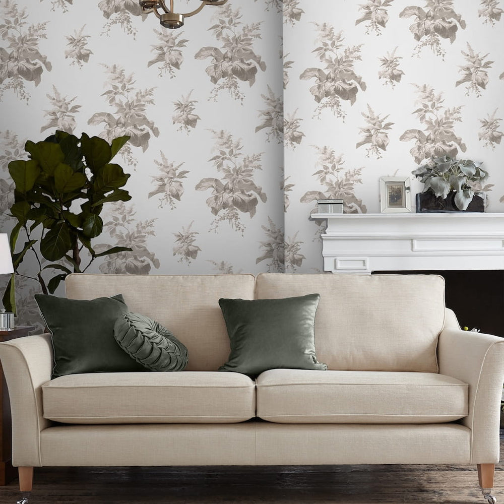 - Laura Ashley Naberth Dove Grey Wallpaper - 119850 - Decor Warehouse