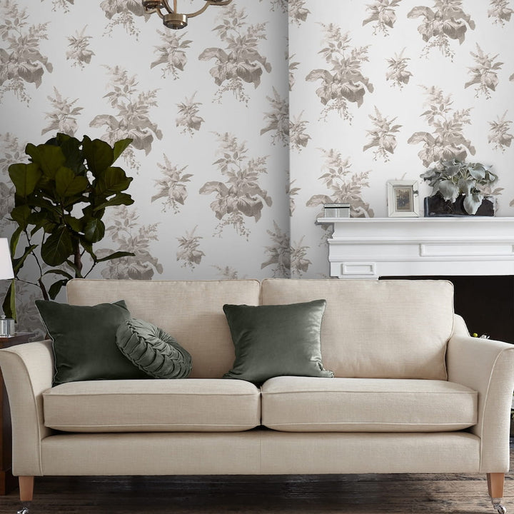 - Laura Ashley Naberth Dove Grey Wallpaper - 119850 - Decor Warehouse