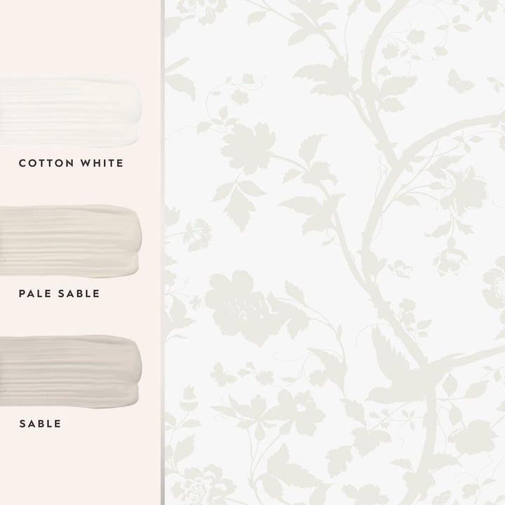 Laura Ashley Oriental Pearlescent White Wallpaper - 113391