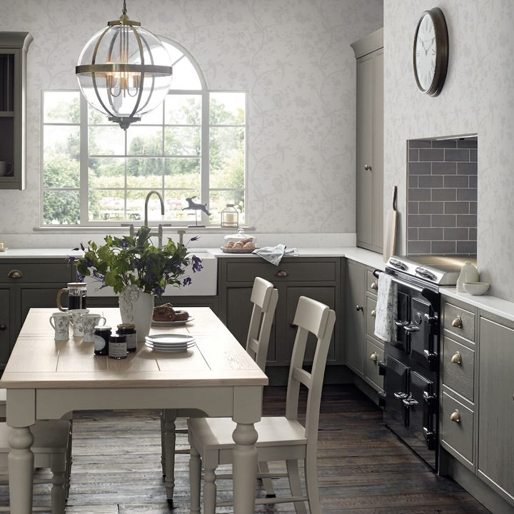 Laura Ashley Oriental Pearlescent White Wallpaper - 113391
