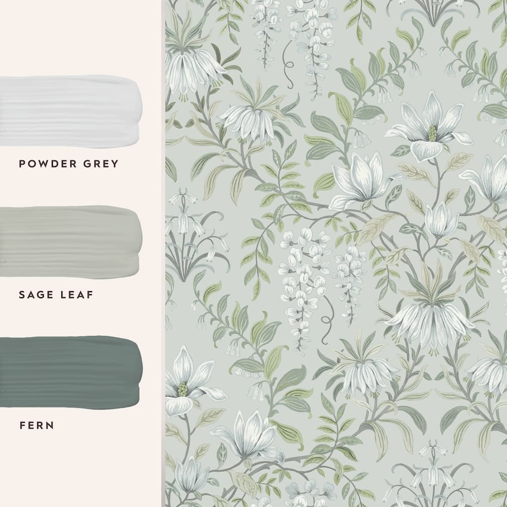 Laura Ashley Parterre Sage Wallpaper - 113406