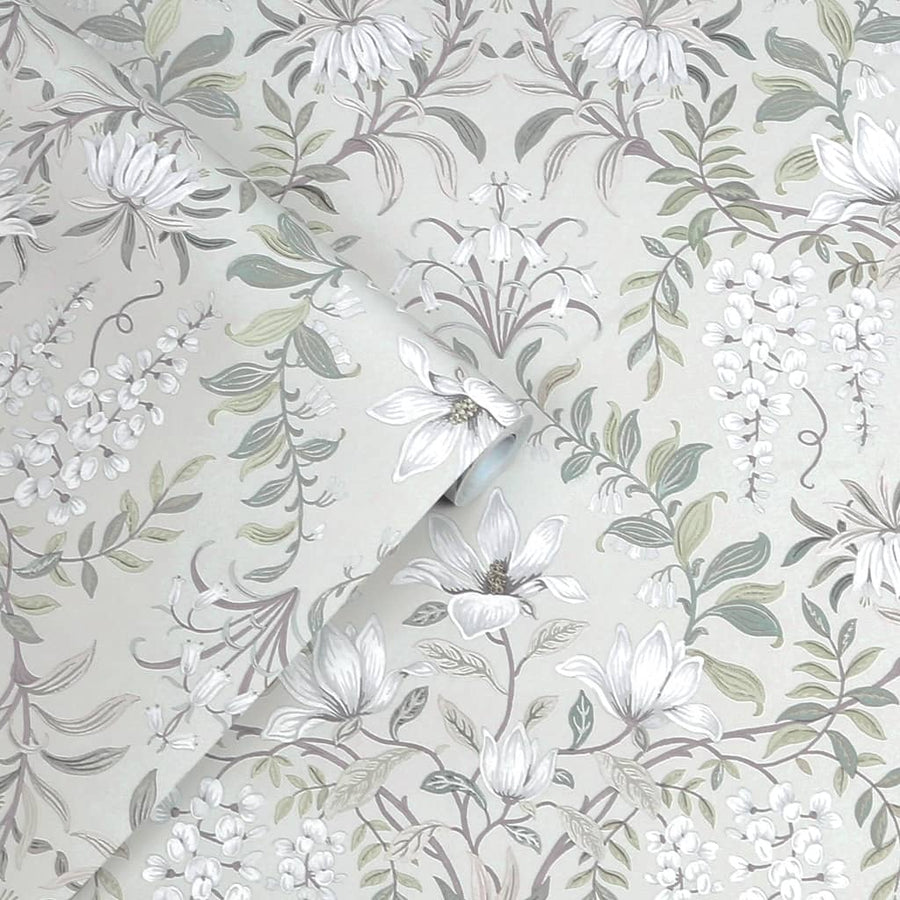 - Laura Ashley Parterre Sage Wallpaper - 113406 - Decor Warehouse