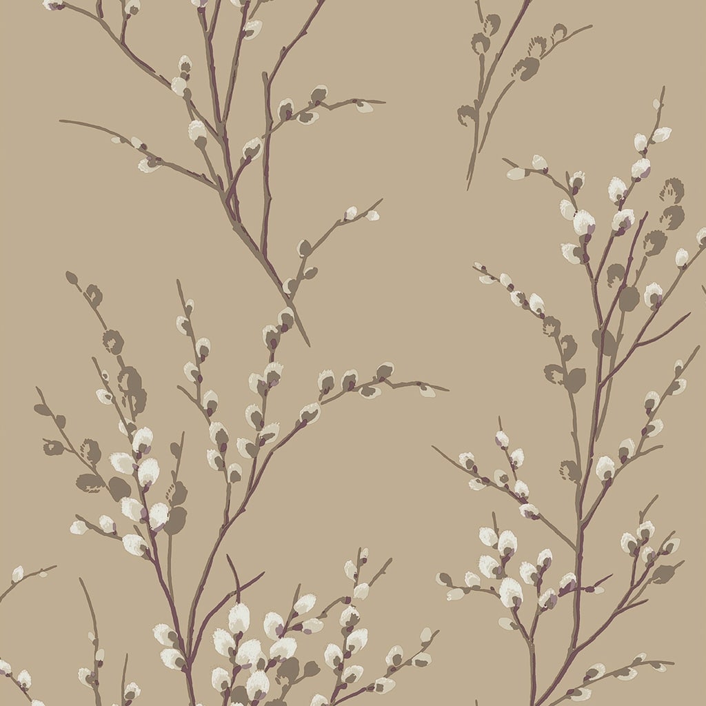 - Laura Ashley Pussy Willow Natural Wallpaper - 113358 - Decor Warehouse