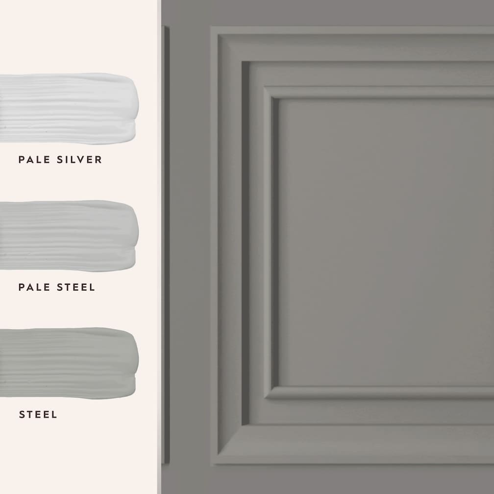 Laura Ashley Redbrook Wood Panel Pale Steel Wallpaper - 114907