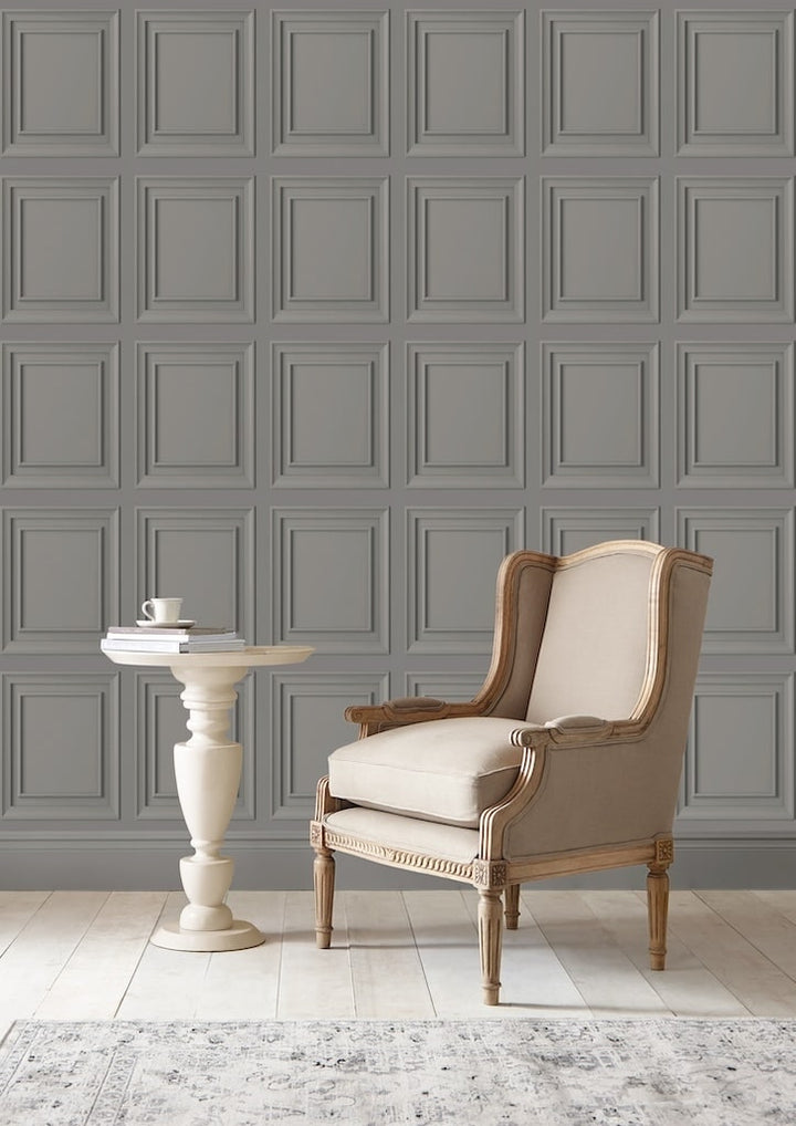 - Laura Ashley Redbrook Wood Panel Pale Steel Wallpaper - 114907 - Decor Warehouse