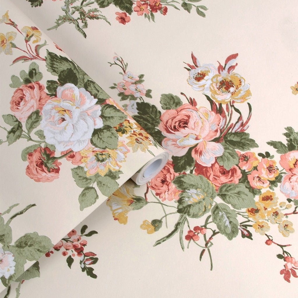 - Laura Ashley Rosemore Pale Sable Wallpaper - 114897 - Decor Warehouse