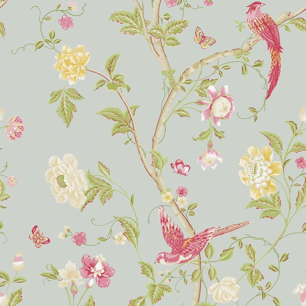 - Laura Ashley Summer Palace Duck Egg Wallpaper - 113392 - Decor Warehouse
