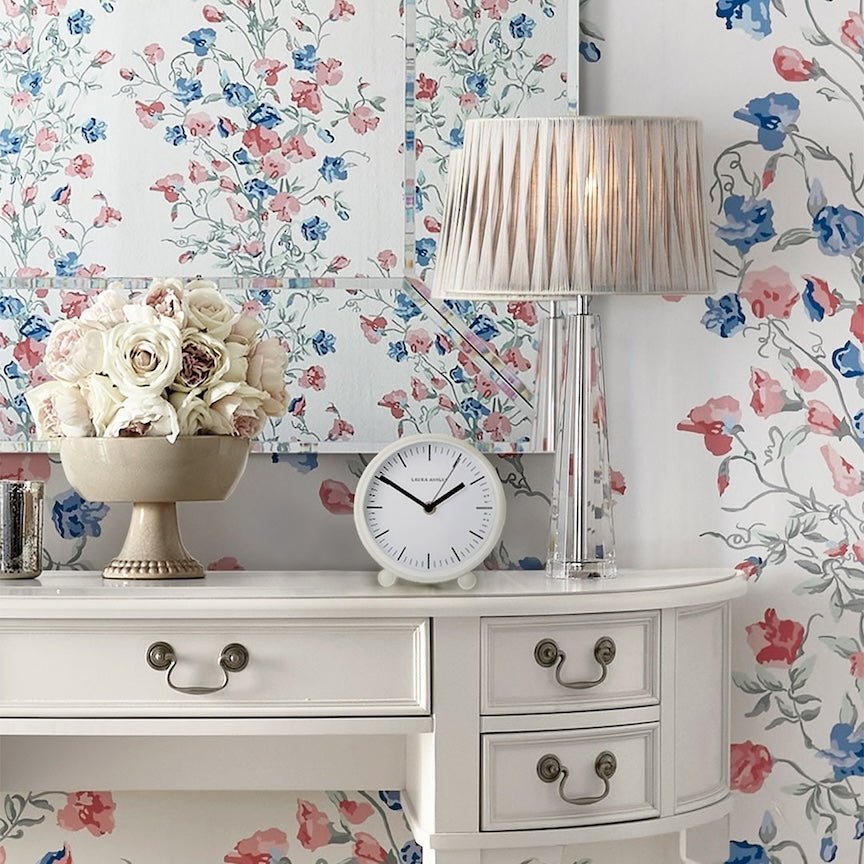 - Graham & Brown - Laura Ashley Twyford Small Bedside Ivory Clock - Decor Warehouse