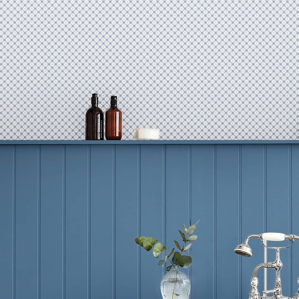 - Laura Ashley Wickerwork Dark Seaspray Blue Wallpaper - 120135 - Decor Warehouse