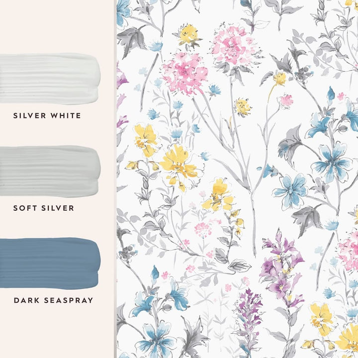 Laura Ashley Wild Meadow Multi Wallpaper - 113363