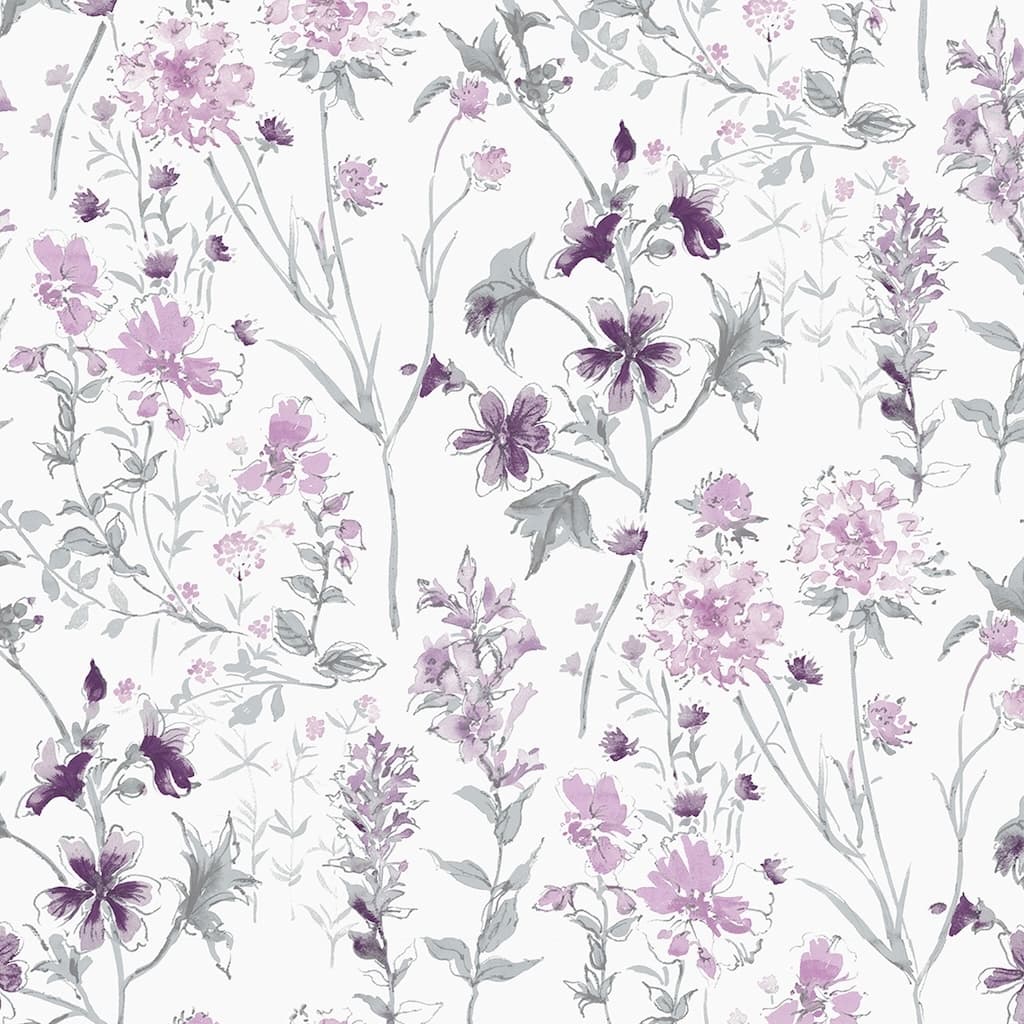 - Laura Ashley Wild Meadow Pale Iris Wallpaper - 113362 - Decor Warehouse