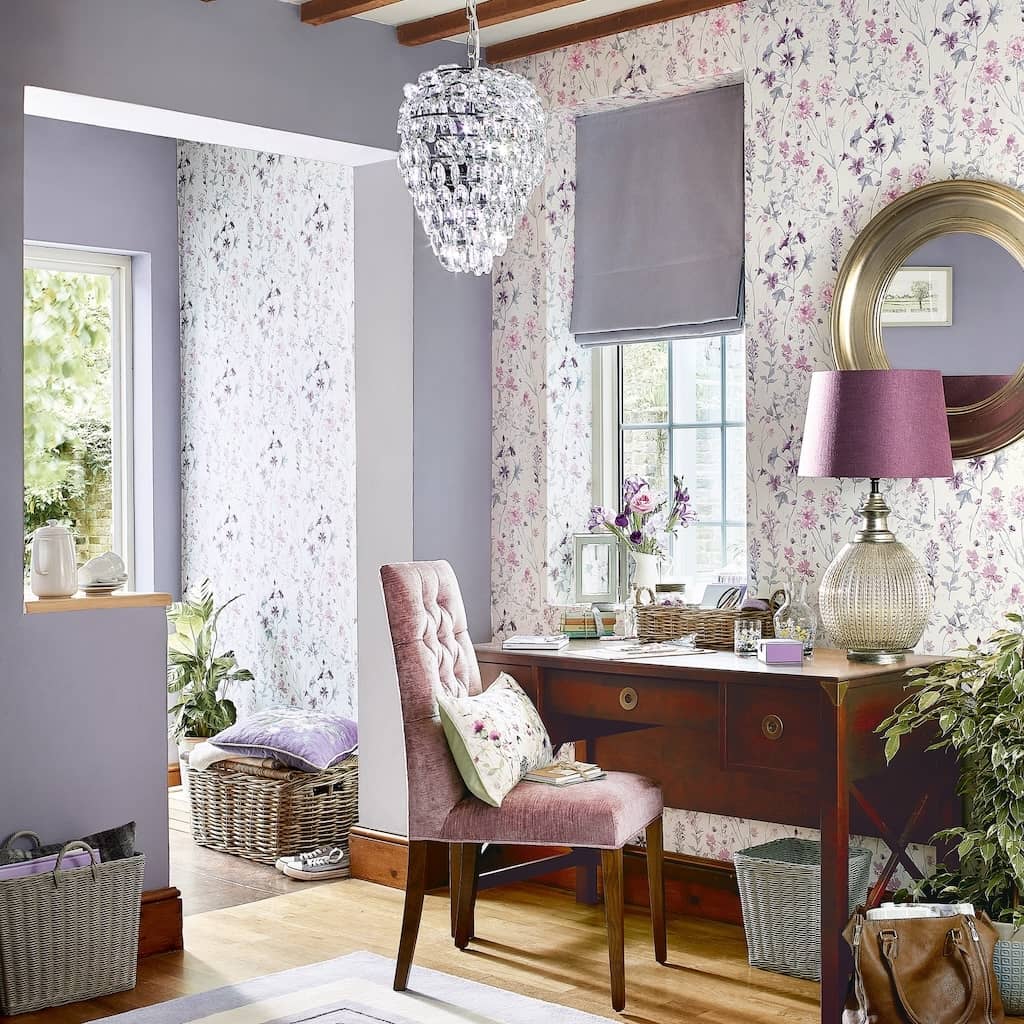 - Laura Ashley Wild Meadow Pale Iris Wallpaper - 113362 - Decor Warehouse