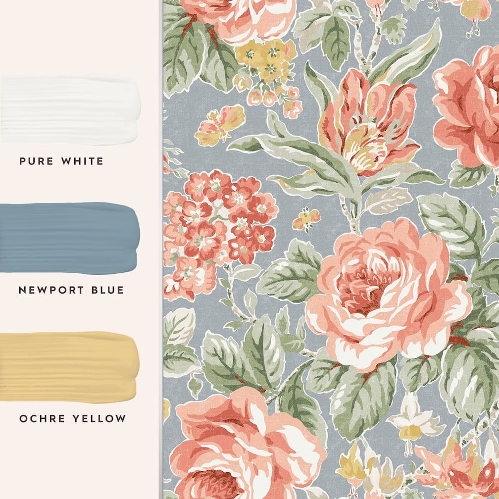 Laura Ashley Wild Roses Ochre Yellow Wallpaper - 122753
