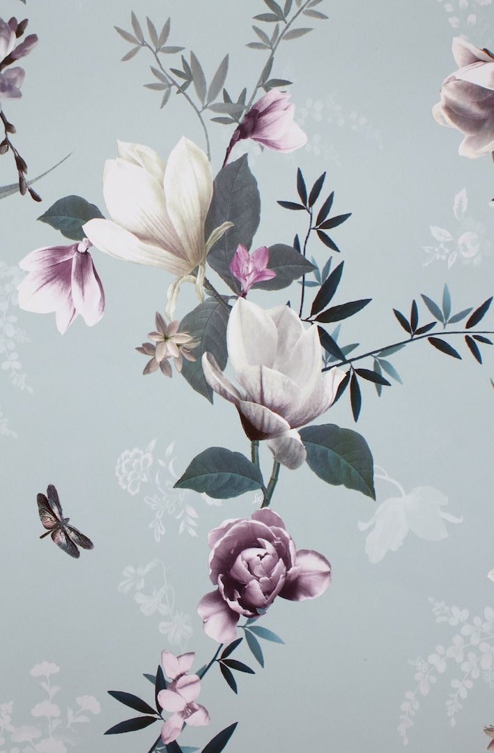 - Lipsy Lotus Duck Egg Floral Wallpaper - 144050 - Decor Warehouse