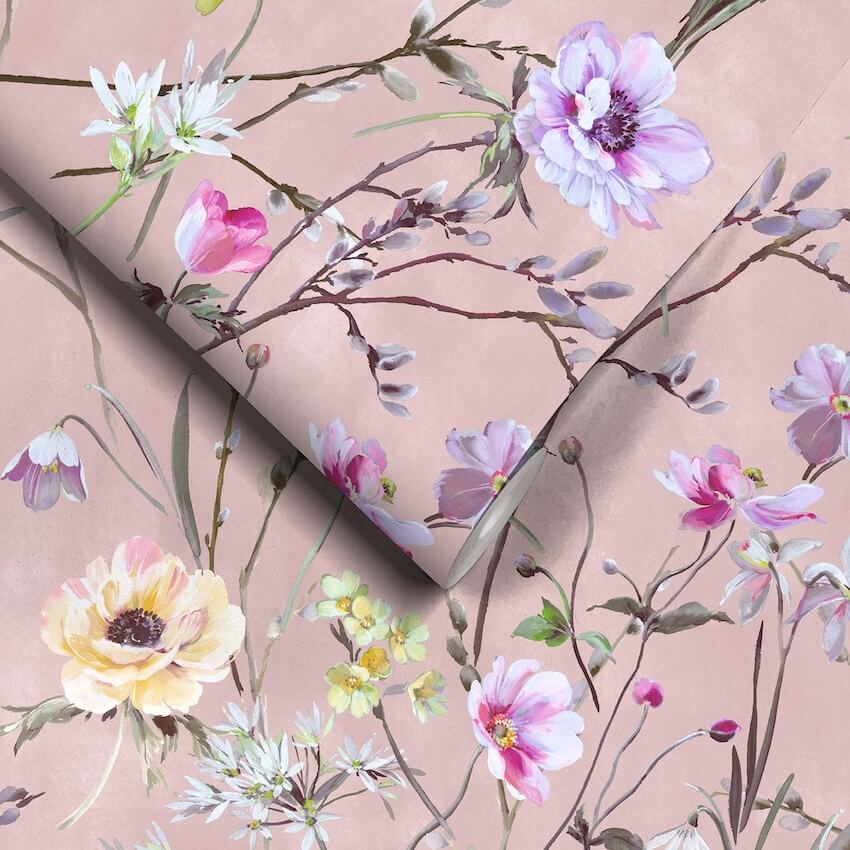 - Maytime Dusky Pink Wallpaper - WM - 383 - 02 - Decor Warehouse