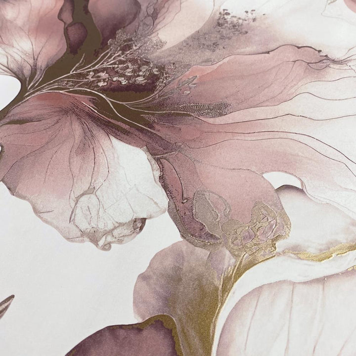 - Muriva Elysian Floral Pink Metallic Wallpaper - 212504 - Decor Warehouse