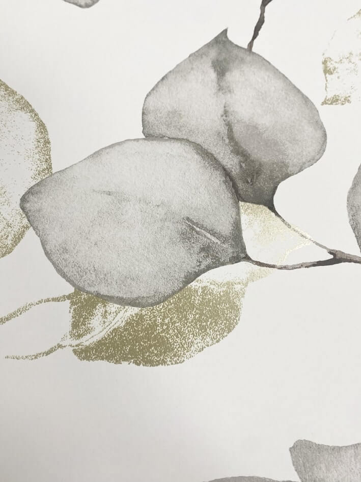 - Muriva Eucalyptus Natural Metallic Gold Wallpaper - 210503 - Decor Warehouse