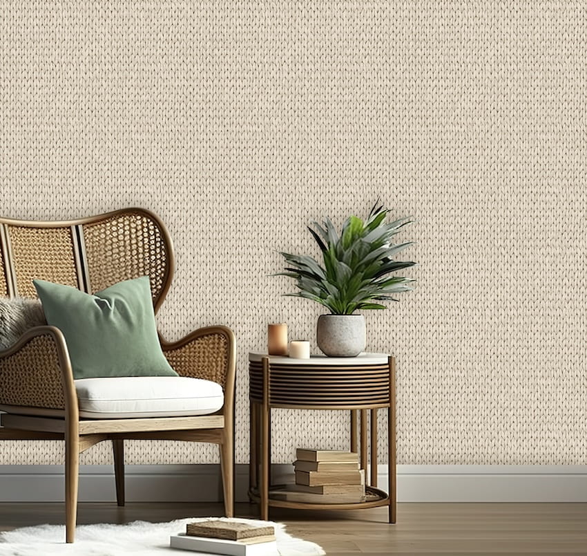 - Muriva Grass Weave Cream Wallpaper - M78407 - Decor Warehouse