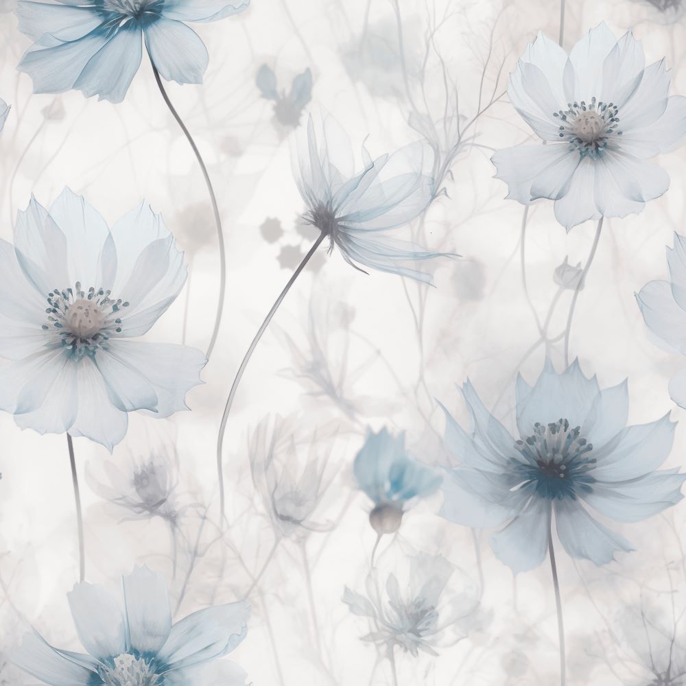 - Muriva Lissa Flower Blue Metallic Wallpaper - 215502 - Decor Warehouse